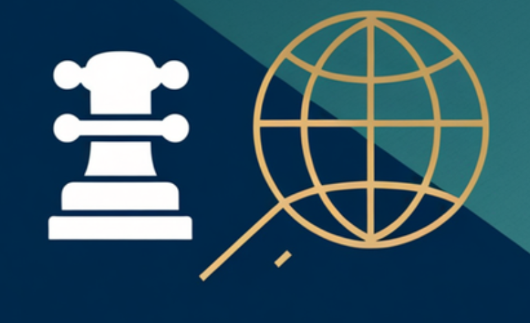 A court gavel and a globe icon, representing court-ordered DNS blocking of illegal gambling sites in Denmark
