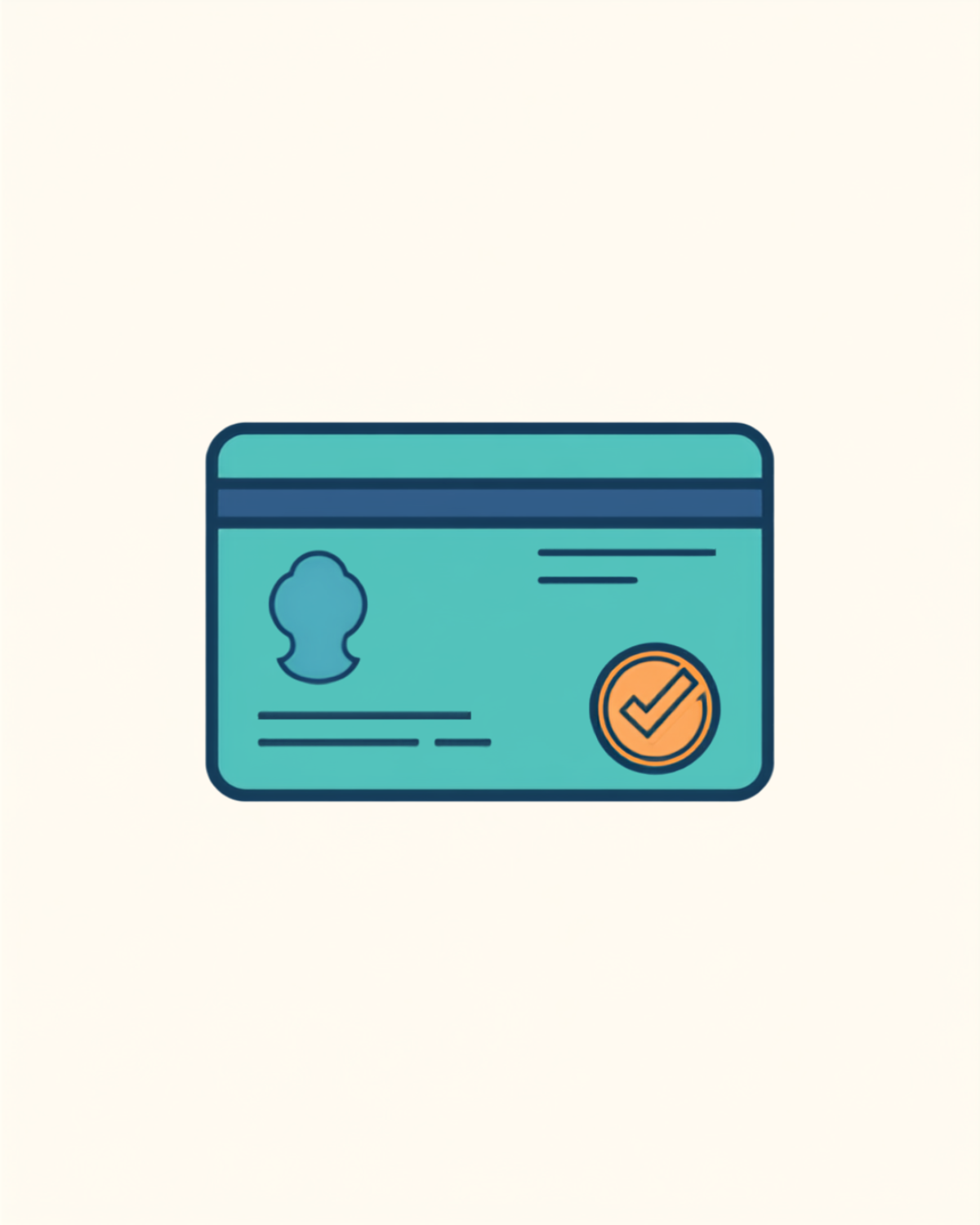 A digital identity card icon with a checkmark, representing MitID electronic identification required for Danish gambling licenses
