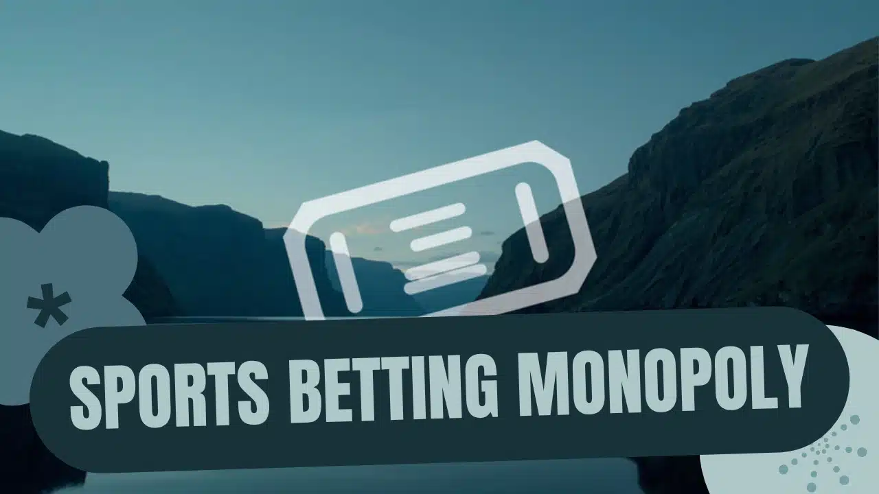Abstract sports betting motif over a Faroese fjord at dusk, illustrating the state-linked betting monopoly